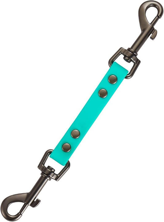 Dog Safety Collar Clip – Waterproof Backup Connector with Dual Hooks for Harness and Collar | Leash Safety Attachment for Training & Walking (Green, 9 inch)
