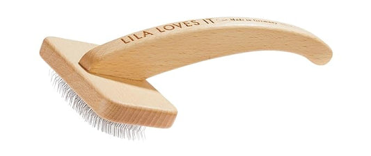Undercoat brush for dogs - with rounded metal tines, vegan, with beech wood from sustainable forestry, SLICKER BRUSH MEDIUM by LILA LOVES IT
