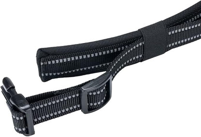 EXCELLENT ELITE SPANKER Reflective Dog Collar Classic Soft Padded Breathable Nylon Adjustable Pet Collar with Quick Release Buckle for Boy Girl Male Female Small Medium Large Dogs Training(Black-M)