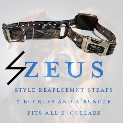 Sparky Pet Co -Zeus ECollar Replacement Strap - Bungee Loop Dog Collar - Waterproof Biothane - Adjustable - Double Buckle - Quick Snap Metal Clasp - Invisible Fence Systems - 1"x 30" Green Refl