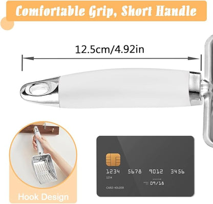 Apidgrowth Cat Litter Scoop - Stainless Steel Metal Cat Litter Scoop-Sturdy Mesh Scooper - Mesh Shovel-Easy to Clean - Suitable for Cat Litter Box -Grey White-Christmas