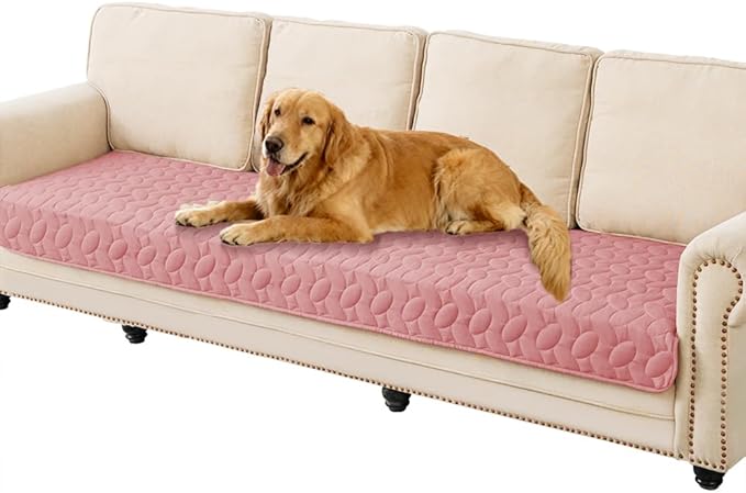Ameritex Waterproof Pet Bed Cover Anti-Slip Dog Bed Blanket for Sofa and Furniture Waterproof New Pattern Design (Pink, 30x90 Inch (Pack of 1))