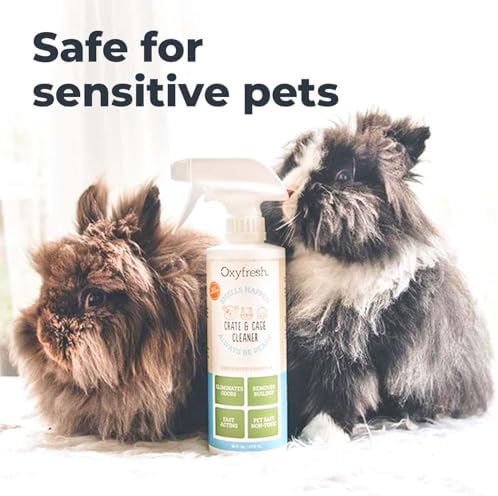 Oxyfresh Premium Crate & Cage Cleaner – Professional Dog Crate & Small Animal & Bird Cage Odor Eliminator – Quickly Cleans, Removes Poop & Deodorizes Pet Odors – Safe & Bleach Free