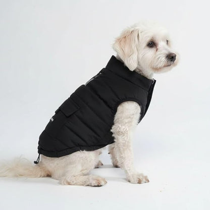 Spark Paws Dog Winter Jacket, Water-Resistant Coat, Warm Reflective Windproof Fleece-Interior, for Medium and Large Dogs - Black - M