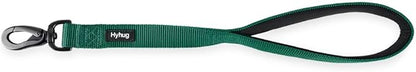Hyhug Nylon Short Dog Leash with Soft Padded Handle, Single Handle Leash, Durable Heavy Duty, Ideal for Anti-Pulling Dog Training,Perfect for Large Medium Small Breeds (18 Inches, Dark Green)