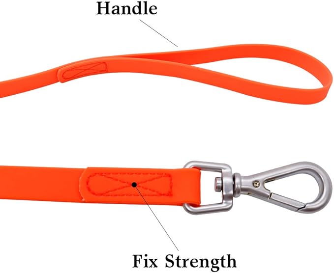 Waterproof Dog Training Leash 50FT 30FT 15FT 10FT 5FT Heavy Duty Recall Long Lead for Large Medium Small Dogs (10FT, Orange)