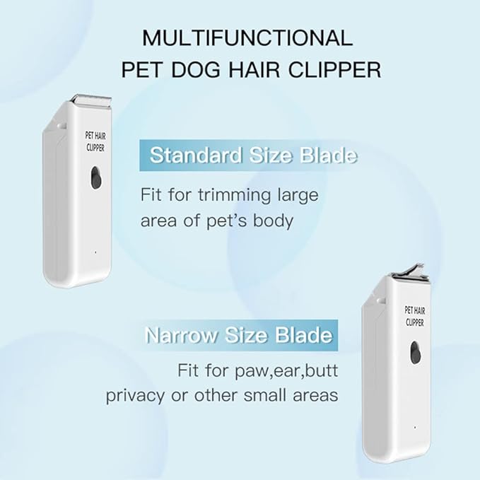 Tileon Feet Hair Trimmer, Dog Clippers,Quiet Washable USB Rechargeable Cordless Dog Grooming Kit,Electric Pets Hair Trimmers Shaver Shears for Dogs and Cats White