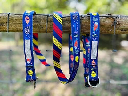 Lucky Love Dog - Easy Click Buckle Dog Collar with Leash Set Combo, Durable & Comfortable for Male & Female Dogs, Pet Collar for Medium Dogs, Secure Fit - Mackey Combo, Medium