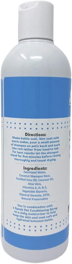 Speak Pet Products Natural Dog Shampoo, Hypoallergenic Unscented, 17oz