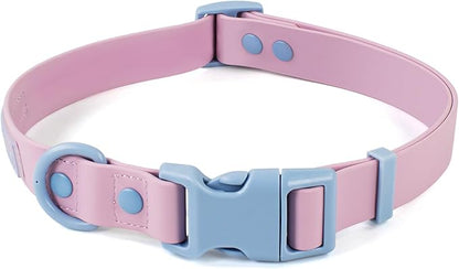 Wolfone Waterproof Dog Collar with Quick Release Buckle， Cute Adjustable Collar for Dogs Comfort Sturdy Durable Odor Proof Easy Care（Sweet Lilac 46-70cm）