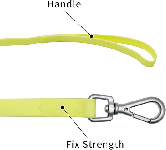 Waterproof Dog Training Leash 50FT 30FT 15FT 10FT 5FT Heavy Duty Recall Long Lead for Large Medium Small Dogs (30FT, Light Yellow)