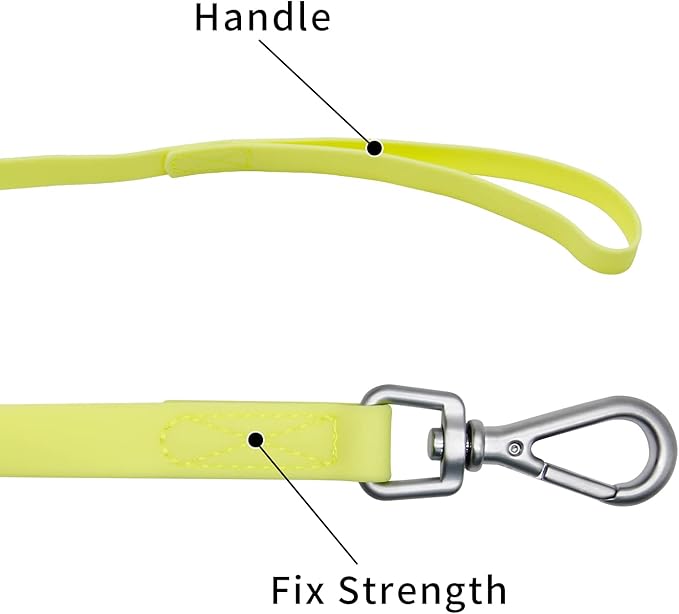 Waterproof Dog Training Leash 50FT 30FT 15FT 10FT 5FT Heavy Duty Recall Long Lead for Large Medium Small Dogs (50FT, Light Yellow)