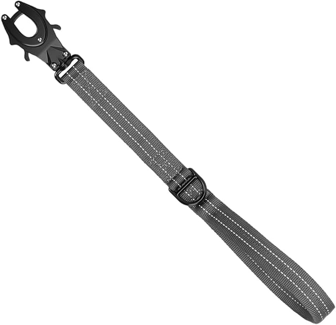 ICEFANG Short Dog Leash 25Inch Reflective Nylon Traffic Leash with Padded Handle,Heavy Duty Auto Lock Swivel Clip for Medium Large Dogs No Pull Training Walking (Grey, 25 Inch)