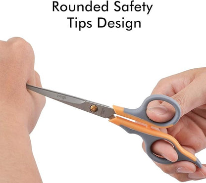 LIVINGO Professional Pet Grooming Scissors for Cats & Dogs, Titanium Coated Safe Rounded Tip and Micro Serrated Trimming Shears for Animal Face, Nose, Ear and Paw Hair, 2 Pack 6.5 inch