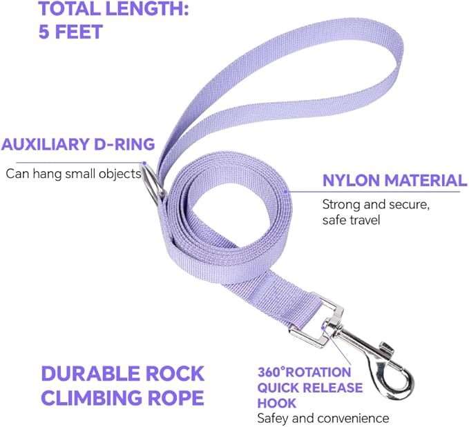 Cat Harness and Leash Set with AirTag Holder: Upgraded Escape Proof Vest with Lead for Small Dog Puppy Large Cat Walking，Soft Breathable Mesh Coat with Reflective Strip (Purple, L)