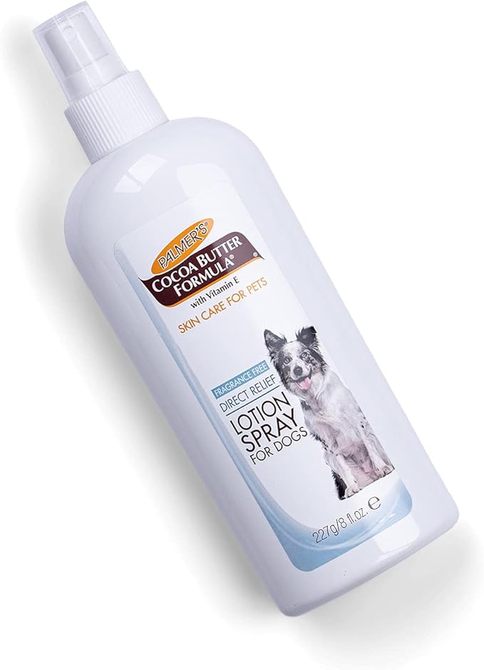 Palmer's for Pets Cocoa Butter Formula Direct Relief Lotion Spray for Dogs with Vitamin E | Fragrance Free Dog Lotion for Dry Itchy Skin | Palmer's Spray On Lotion for Dogs - 8 oz (FF15584)