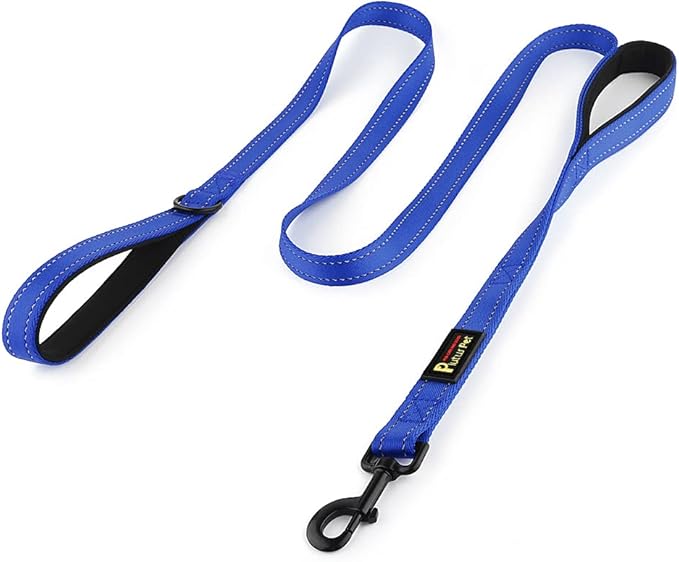Plutus Pet Dog Leash 6ft Long,Traffic Padded Two Handle,Heavy Duty,Reflective Double Handles Lead for Control Safety Training,Leashes for Large Dogs or Medium Dogs,Dual Handles Leads(Navy Blue)
