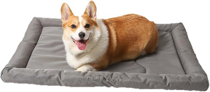 4-Season Water-Resistant Dog Beds for Metal Crates, Indoor & Outdoor Use for Dogs up to 30 lbs, Durable Oxford 900D Fabric, Plush Pillow & Supportive Foam, Washable (28 inches, Grey)