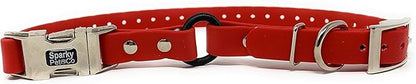 Sparky Pet Co - Zeus ECollar Replacement Strap - Bungee Loop Dog Collar - Waterproof Biothane - Adjustable - Double Buckle - Quick Snap Metal Clasp - for Invisible Fence Systems 3/4"x 28" (Red)