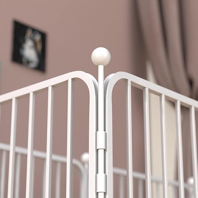 PEIPOOS Dog Pen Pet Playpen Panel Pen Bunny Fence Indoor Outdoor Fence Playpen Heavy Duty Exercise Pen Dog Crate Cage Kennel(White)
