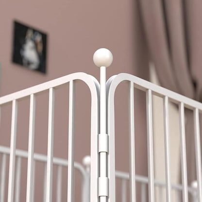 PEIPOOS Dog Pen Pet Playpen Panel Pen Bunny Fence Indoor Outdoor Fence Playpen Heavy Duty Exercise Pen Dog Crate Cage Kennel(White)