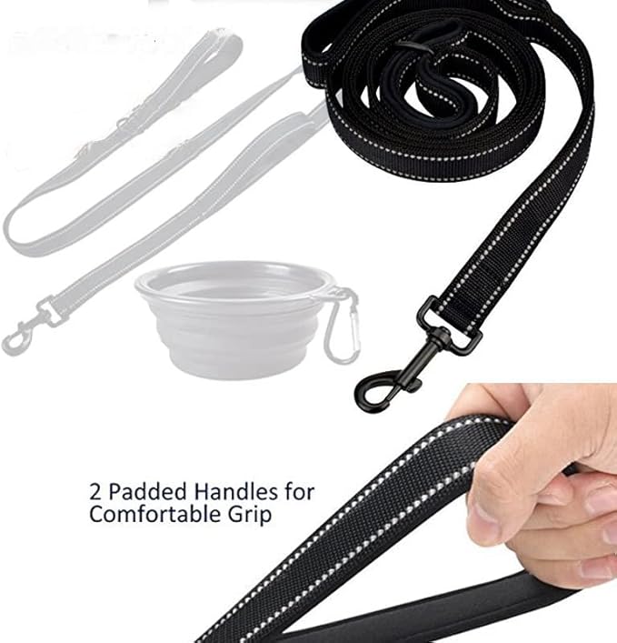 Dog Leash, Heavy Duty Dog Leash, Leashes for Large Breed Dogs .5FT.6FT, Double Handle Dog Leash, Reflective Training Lead, Perfect for Medium to Large Dogs(5FT,Purple)