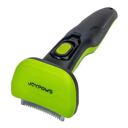 Upgraded Pet Self Cleaning Curved Deshedding Tool, Effectively Reduces Shedding by Up to 95%, Professional Grooming Brush for Small Dogs, Cats and Other Small Animals Green S