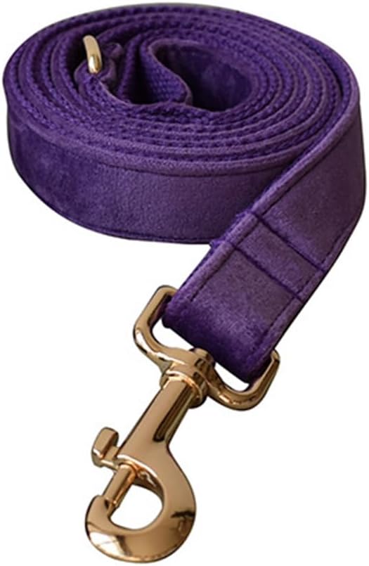 JAY D.L Dog Collar and Leash Set，Soft & Comfy Velvet Dog Collars with Heavy Duty Metal Buckle and Matching Lead Adjustable for Small Medium Large Dogs (XLarge, Dark Purple)
