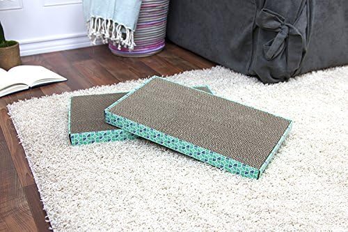 Kitty City Cat Scratcher– 2-Pack Durable Corrugated Cardboard Scratch Pads with Catnip – Double-Sided for Longer Use, Cat Claw Maintenance & Furniture Protection - Size: 10" x 18"