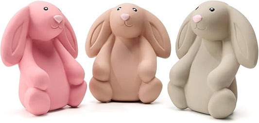 Pawdoer Squeaky Dog Toys for Medium Dogs, Soft Latex Bunny Squeaky Dog Ball, Cute Funny Squeak Rabbit Pet Toys