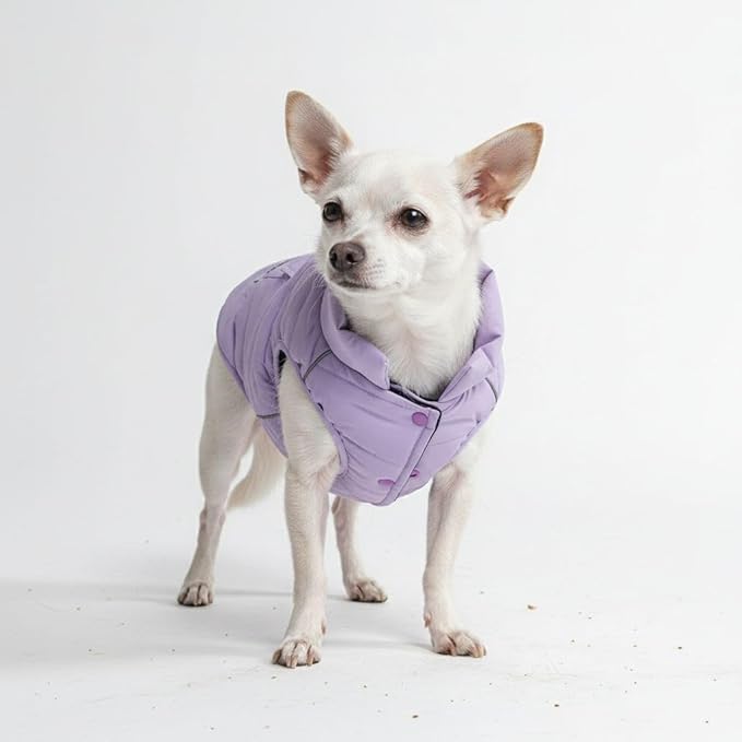 Spark Paws Dog Winter Jacket, Water-Resistant Coat, Warm Reflective Windproof Fleece-Interior, for Medium and Large Dogs - Lilac - S
