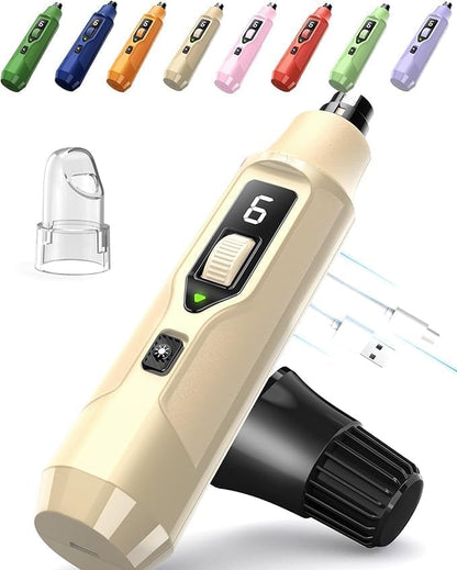 7-Speed Dog Nail Grinder with LED Light – Ultra Quiet Electric Pet Nail Trimmer for Large Dogs & Cats – Professional Grooming Tool with Dust Collector, One-Hand Speed Control & Instant Stop Safety