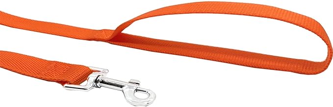Nylon Training Dog Leash for Small Medium Large Dogs, 15ft 20ft 30ft 50ft Long Leash Dog/Puppy Lead for Obedience Recall Training, Camping (1" x 15ft, Orange)