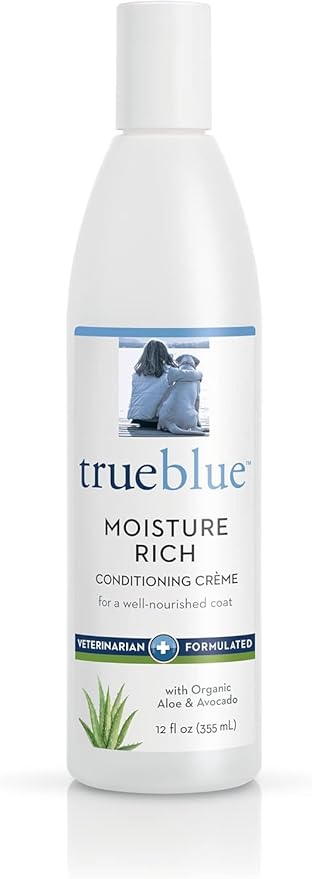 Trueblue Aloe & Avocado Moisture-Rich Conditioning Dog Crème – Conditioner Cream for Dogs, Puppies - Deodorizing, Moisturizing, Tearless – Toxin Free, Natural Botanical Blend – 12 Fl. Oz.