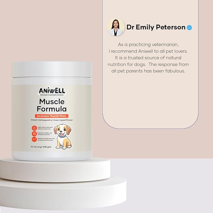 Muscle & Vitality Formula for Dogs with Ashwagandha, Shilajit, Green Lipped Mussel & Glucosamine | Pack of 2