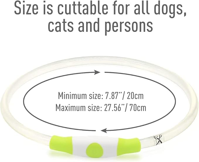Colaseeme LED Dog Collar Light Up Dog Collars 1 Count USB Rechargeable TPU Glow Safety Basic Dog Collars for Large Medium Small Dogs (Green + Blue)