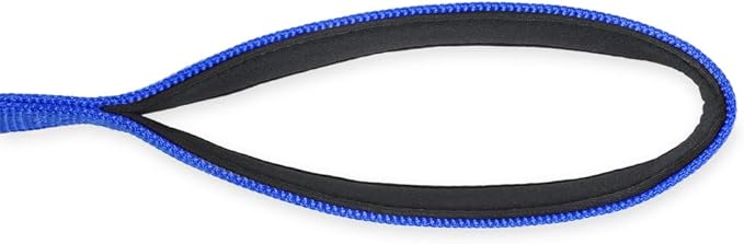 Hyhug Durable and Comfy 18'' Nylon Short Leash with Super Soft Neoprene Lined Handle for Large Medium Boy and Girl Dogs - Daily Use Walking and Professional Training. (18 Inches, Bright Blue)