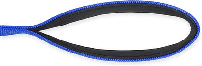 Hyhug Durable and Comfy 18'' Nylon Short Leash with Super Soft Neoprene Lined Handle for Large Medium Boy and Girl Dogs - Daily Use Walking and Professional Training. (18 Inches, Bright Blue)