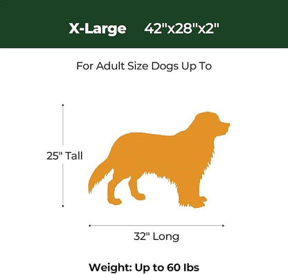 BALANCE Dog Crate Bed, Orthopedic Dog Bed Pad with Waterproof Liner, Washable Crate Foam Pet Mat for Large, Medium, Puppy Dogs Breeds, Mint Leaf, 42"x28"x2"