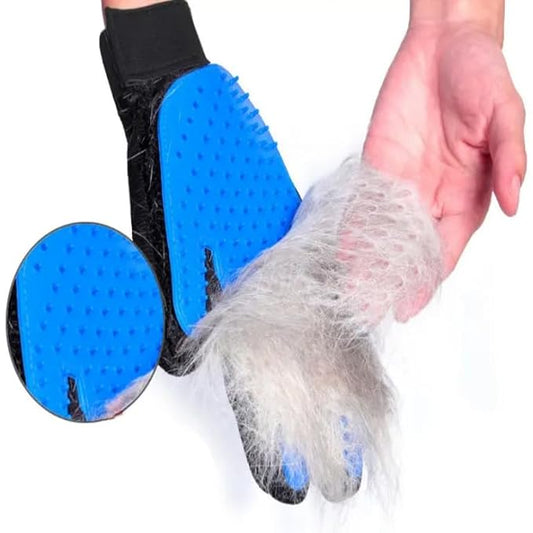 HOME LIFE | Pet Grooming | Gentle | Efficient Hair Fur Removal | Bath | Pet Glove Brush (Blue - Right Hand Only)