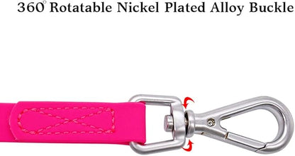 Waterproof Dog Training Leash 50FT 30FT 15FT 10FT 5FT Heavy Duty Recall Long Lead for Large Medium Small Dogs (5FT, Pink)