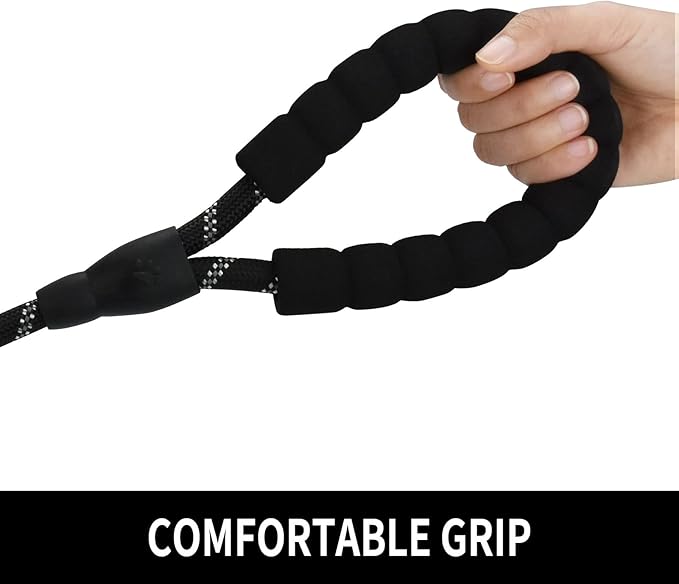 Panykoo 5/6 FT Strong Pet Dog Leash with Soft Padded Handle,Highly Reflective Rope for Night Walking,360-Degree Rotating Metal Buckle Without Tangles,Suitable for Small,Medium and Large Dogs.(6ft)