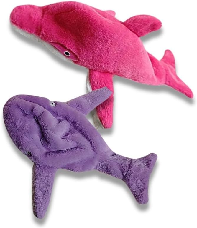 Crinkle Dog Toy – No-Stuffing Squeaky Dog Toy for Small, Medium & Large Dogs, Tough Interactive Chew, Teething & Fetch Toy, Durable Soft Pet-Safe Material – Pink/Purple, Large