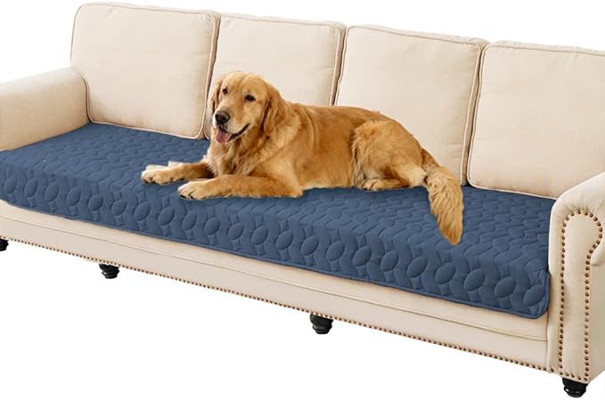 Ameritex Waterproof Pet Bed Cover Anti-Slip Dog Bed Blanket for Sofa and Furniture Waterproof New Pattern Design (Navyblue, 30x80 Inch (Pack of 1))