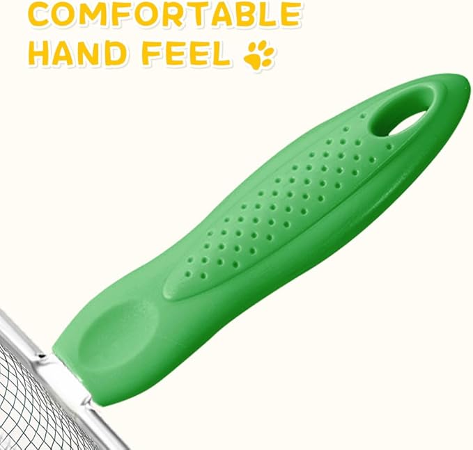 Apidgrowth Metal Cat Litter Scoop,Sturdy Litter Cleaner Corner Shovel,Stainless Steel Mesh Litter Shovel,Easy to Clean Reptile Terrarium Sand Waste(Green)-Christmas