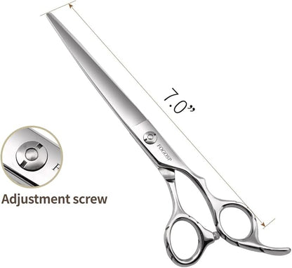 Professional Dog Grooming Scissors Straight 7.0'' Pet Grooming Shears for Cutting Dogs Thick Hair Small Medium Pet Cat (7.0 In, Straight)