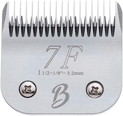 Bucchelli Detachable A Series 7f Blades for Dog Grooming Full Tooth Cuts Length 1/8" - 3.2mm Japanese High Carbon Steel 7F Dog Grooming Blade Supplies | 7f Blade Clippers (Compatible A5 Series(B7F)