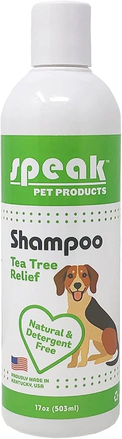 Speak Pet Products Natural Dog Shampoo, Tea Tree Relief, 17oz