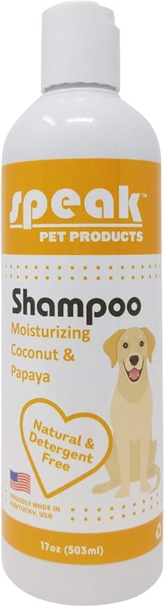 Speak Pet Products Natural Dog Shampoo, Moisturizing Coconut Papaya, 17oz