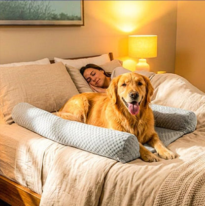 Does Your Dog Love You a Little Too Much at Night? Try Denmate:The First On-Bed Dog-Bed Designed to stabilize Nighttime Movement & Improve Dog & Owners Sleep. Machine Washable. Sleep Better Together